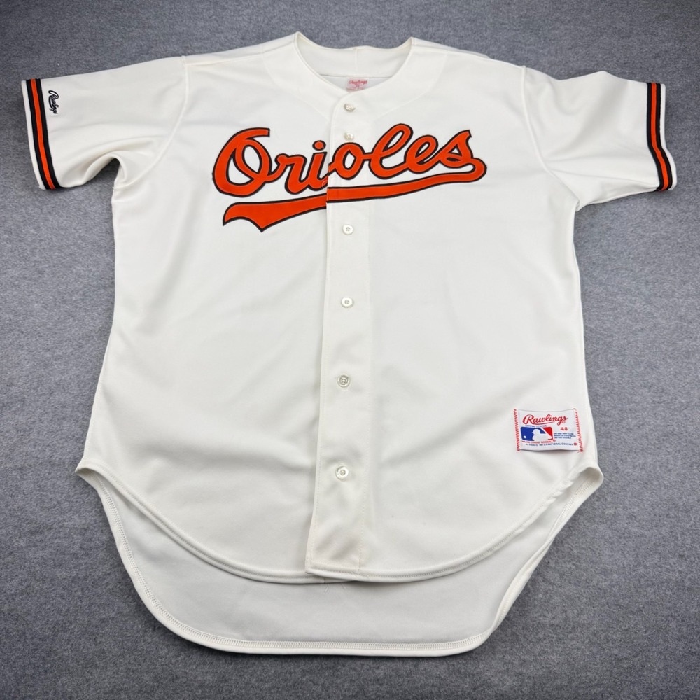 Rawlings Baltimore Orioles MLB Baseball Jersey Adult 48 Made in USA White
